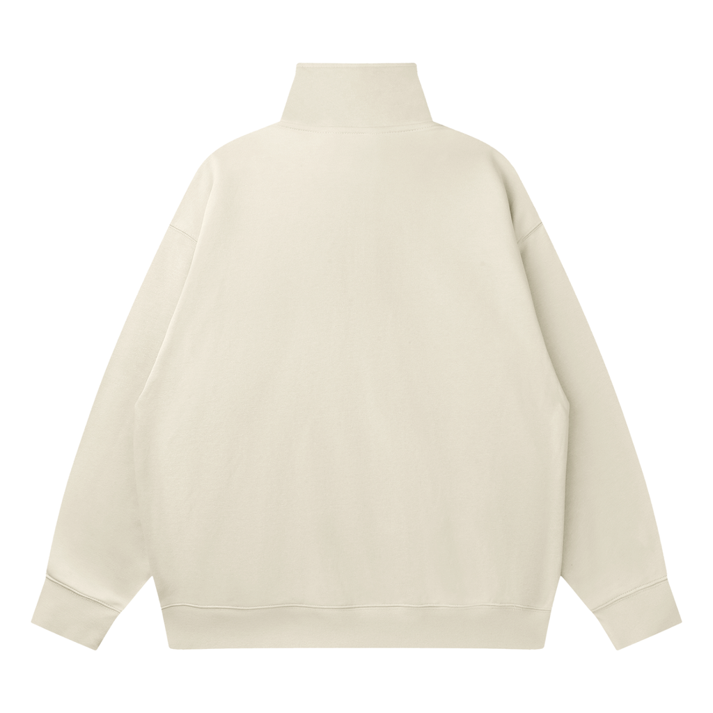 Sudadera de hombre esencial con cremallera corta y hombros caídos