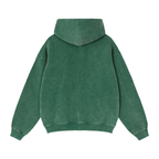 Sudadera con capucha de felpa para mujer, holgada, con cremallera y efecto lavado de nieve