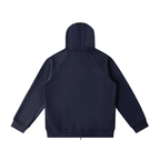 Sudadera con capucha y cremallera de manga raglán de peso pesado para mujer