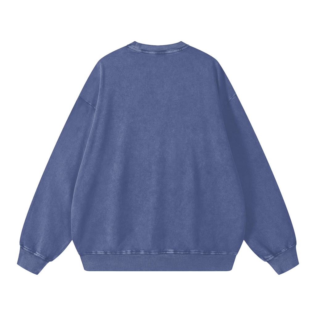 Sudadera extragrande vintage lavada a la nieve esencial para hombre