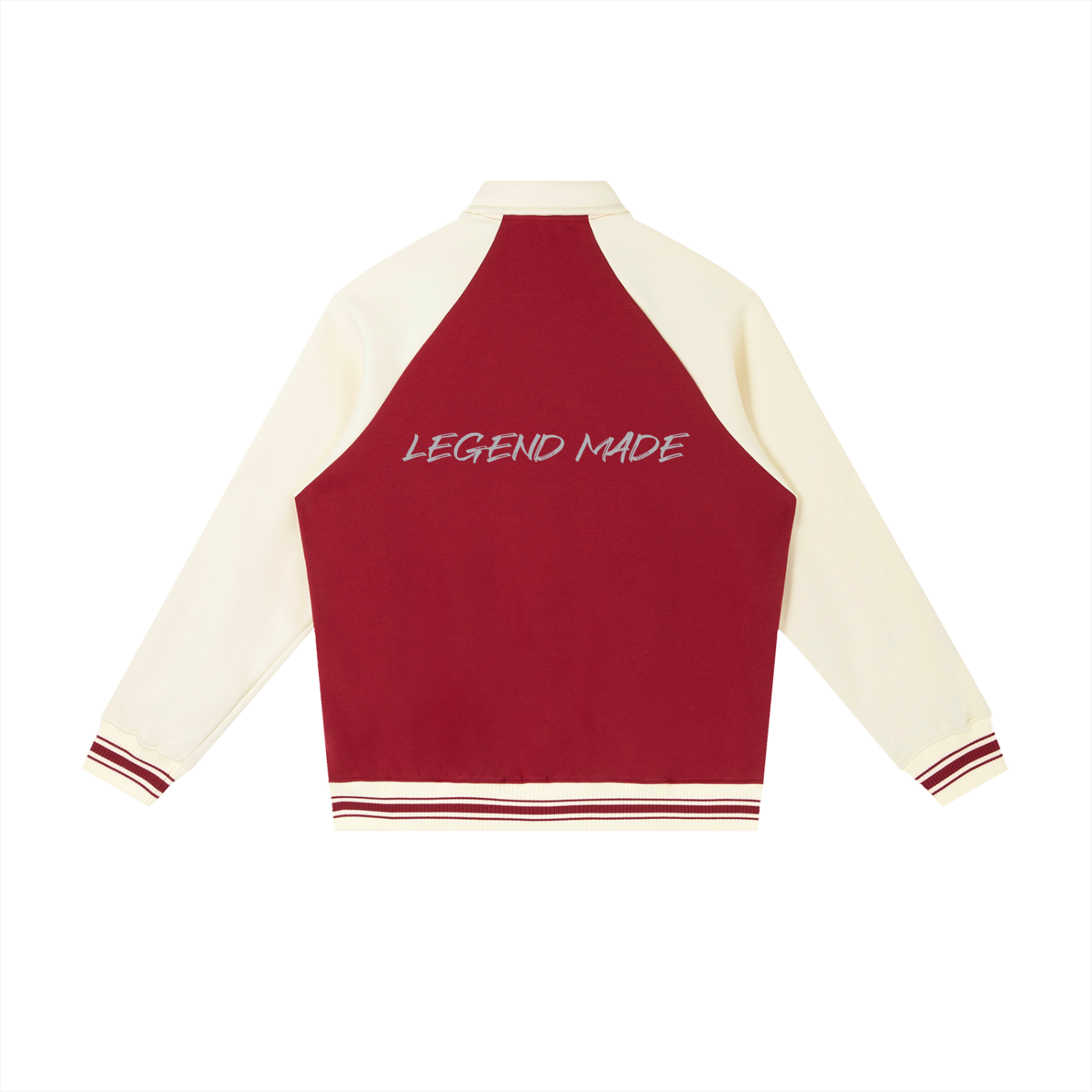 Women's "Legend Made" Contrast Raglan Sleeve Baseball Jacket