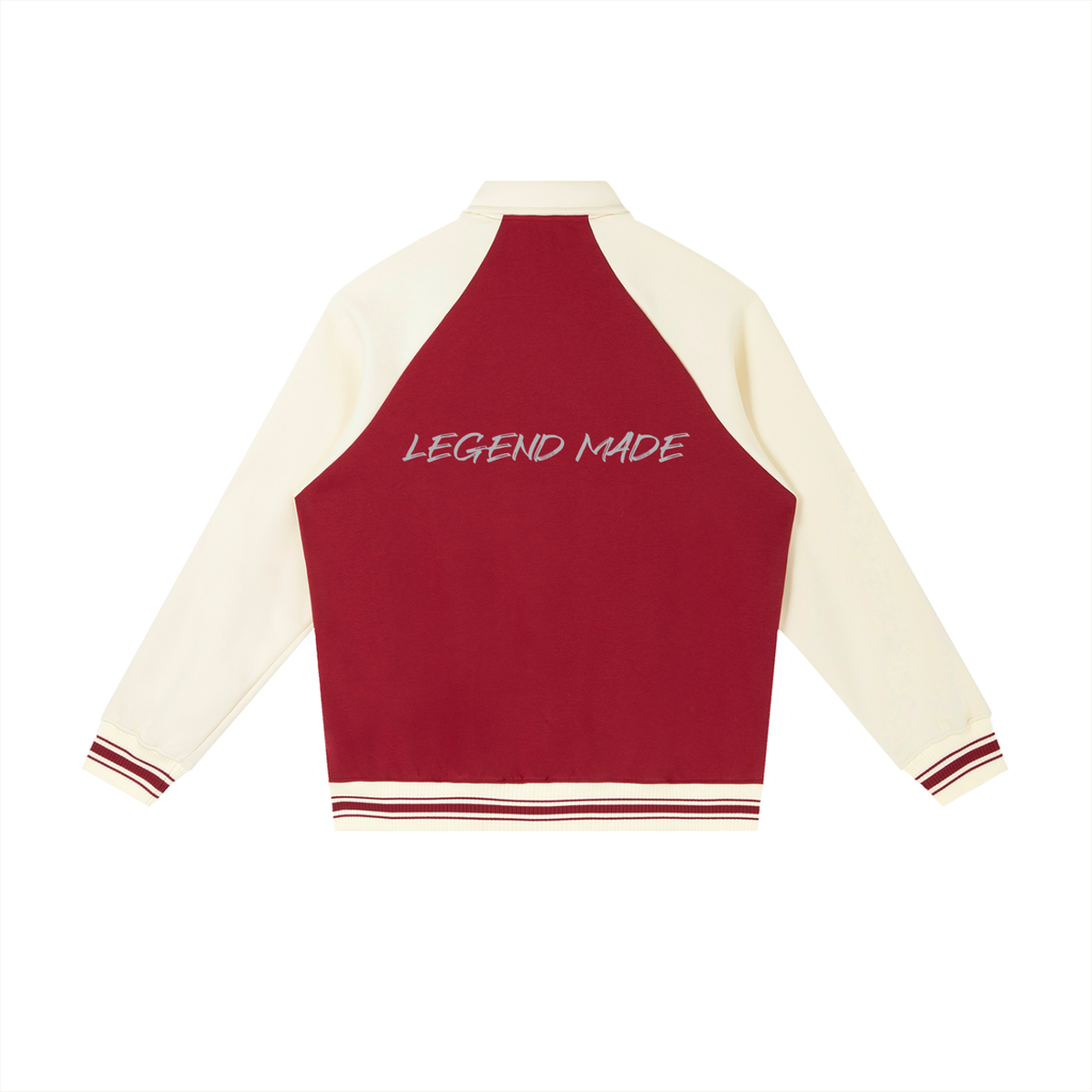 Chaqueta de béisbol con manga raglán a contraste