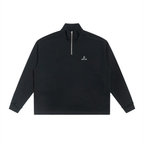 Sudadera de felpa con media cremallera y borde enrollado Essentials para hombre de peso pesado