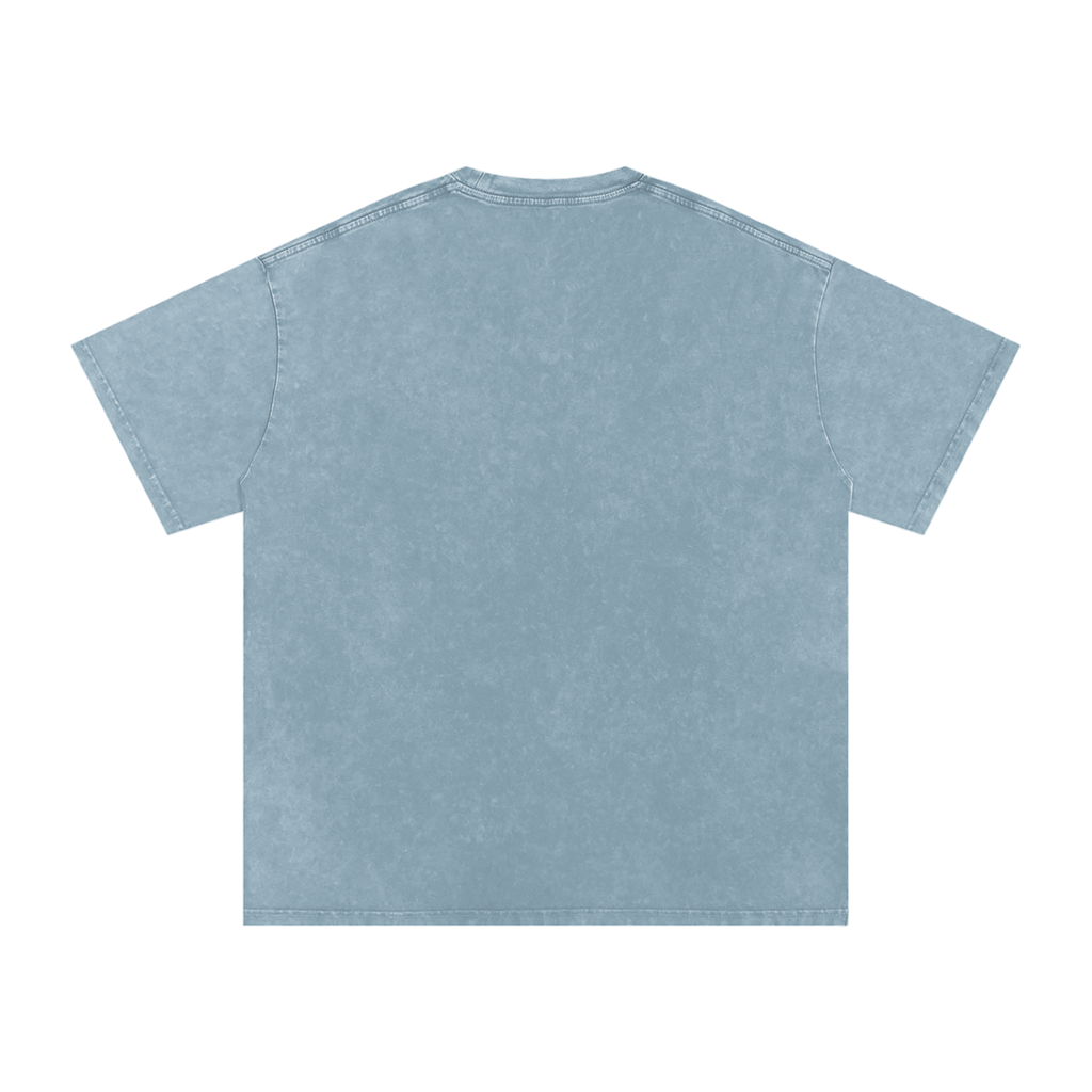 Camiseta de algodón extragrande "Washed Horizon" para hombre con efecto nevado