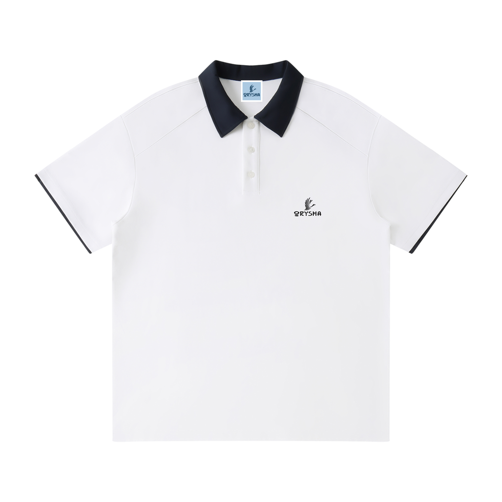 Polo raglán para hombre con cuello a contraste