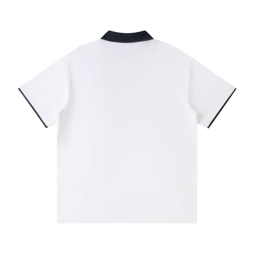 Polo raglán para hombre con cuello a contraste