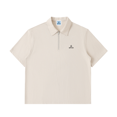 Polo en coton demi-zippé pour homme