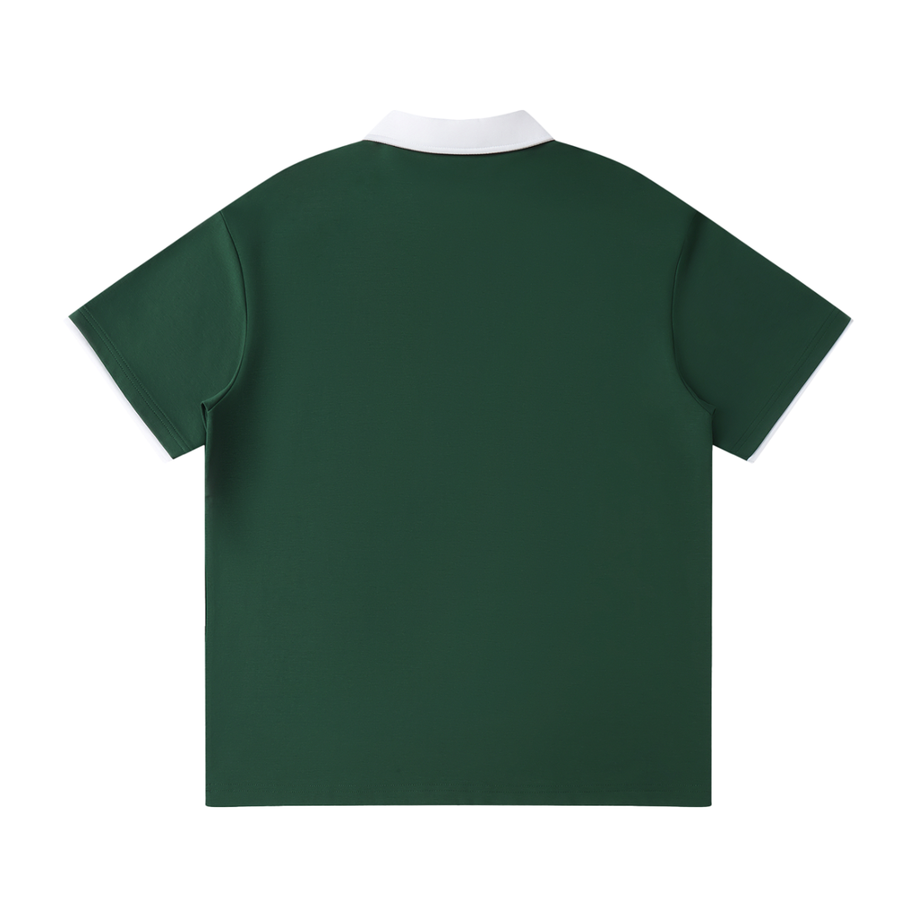 Polo raglán para hombre con cuello a contraste