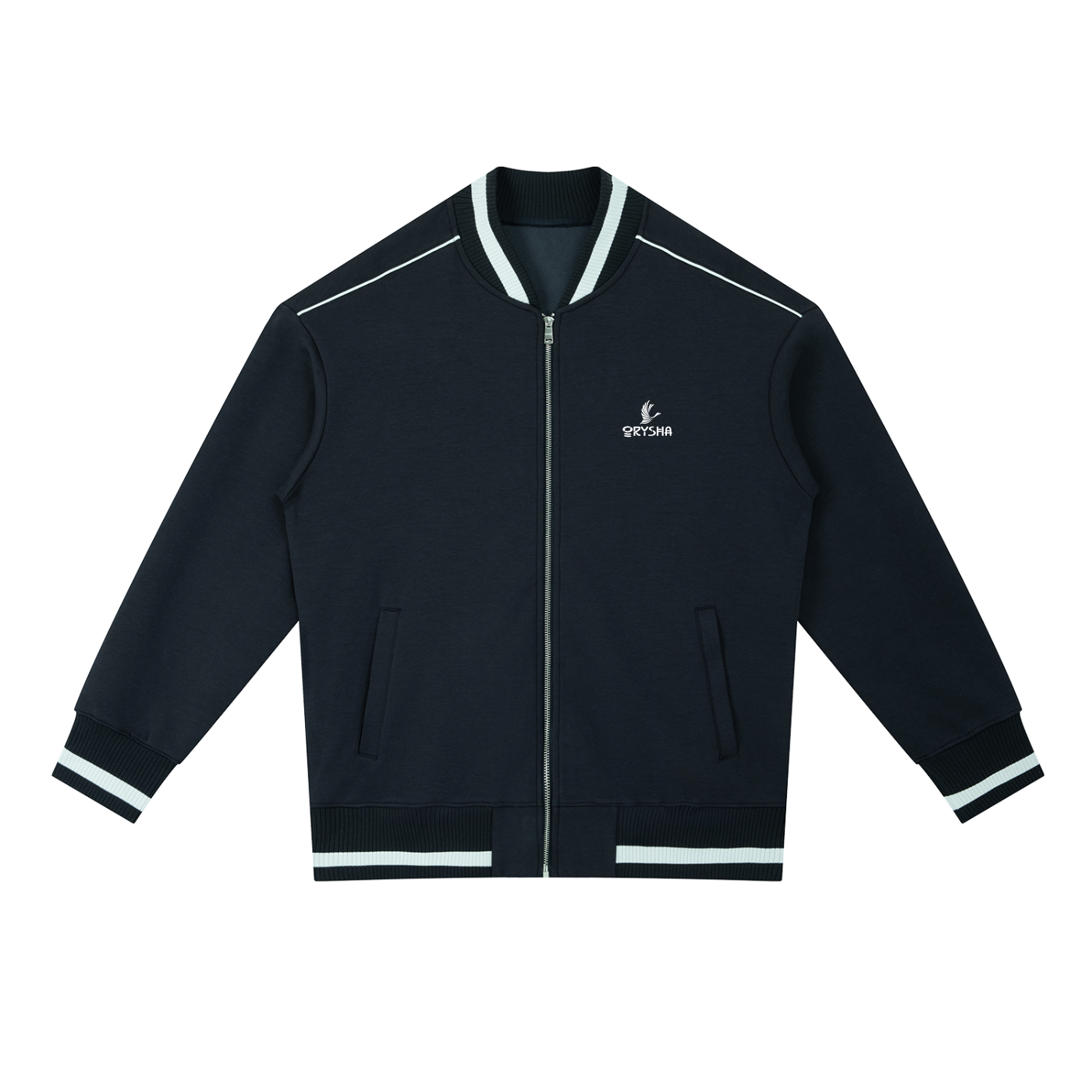 Men’s "City of Angels" Contrast Piping Zip Bomber Jacket