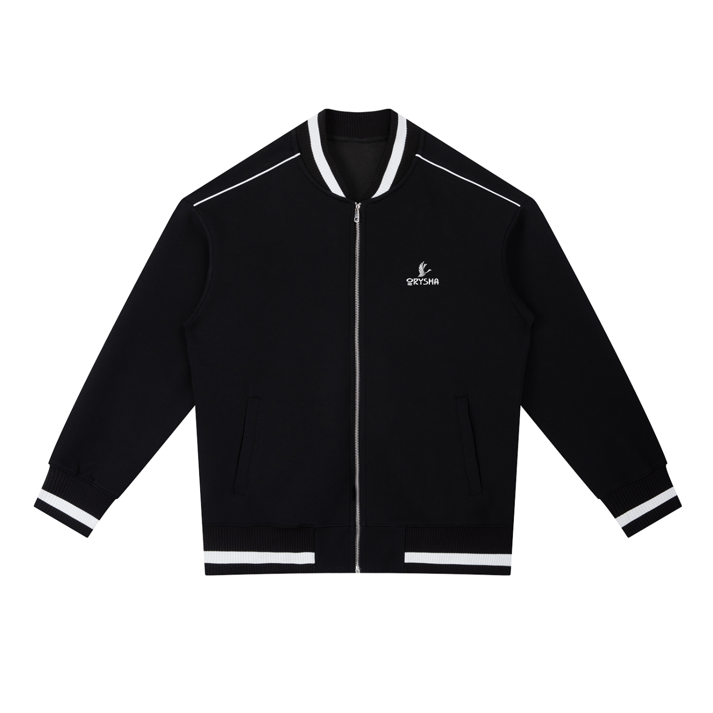 Men’s "City of Angels" Contrast Piping Zip Bomber Jacket