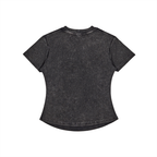Camiseta de algodón ajustada vintage lavada para mujer