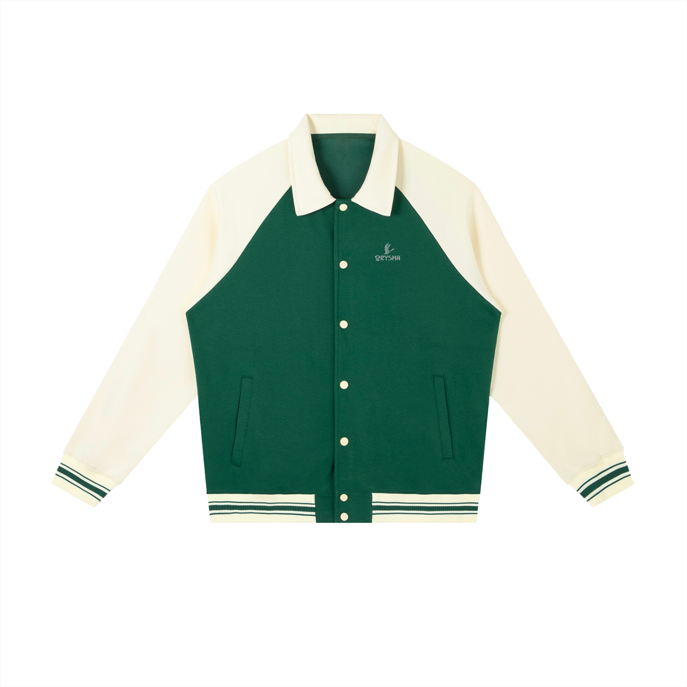 Contrast Raglan Sleeve Baseball Jacket men